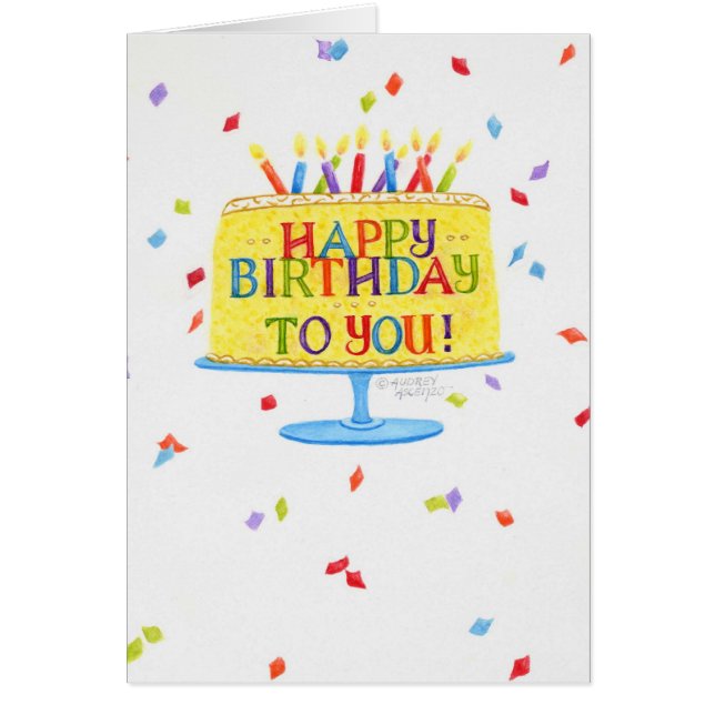 Birthday Greeting Card Happy Birthday To You Cake (Front)