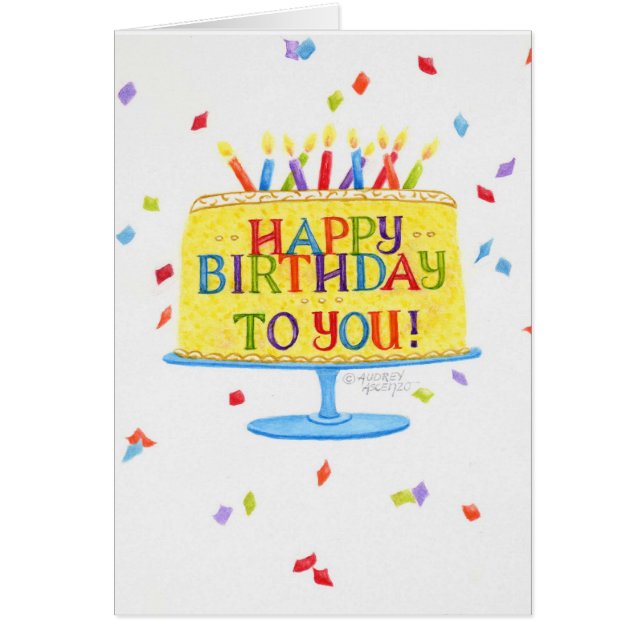 Birthday Greeting Card Happy Birthday To You Cake (Front)