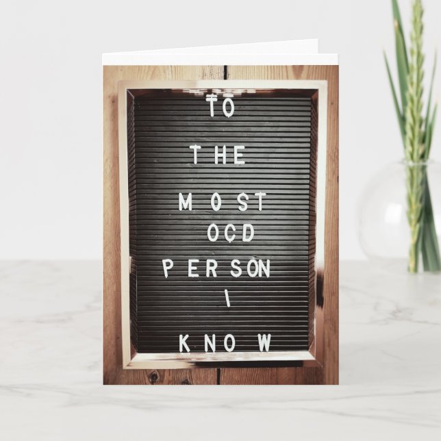 Birthday| Greeting |OCD| Humour| letter board Card (Front)