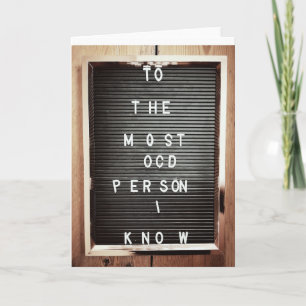 Birthday Greeting OCD Humour letter board Card