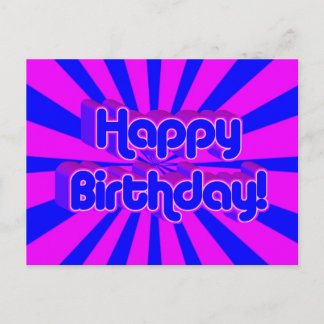 Birthday Greeting Retro style Postcard