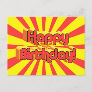 Birthday Greeting Retro style Postcard
