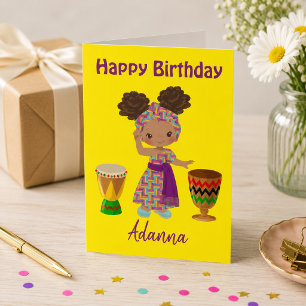 Birthday greetings African girl Holiday Card