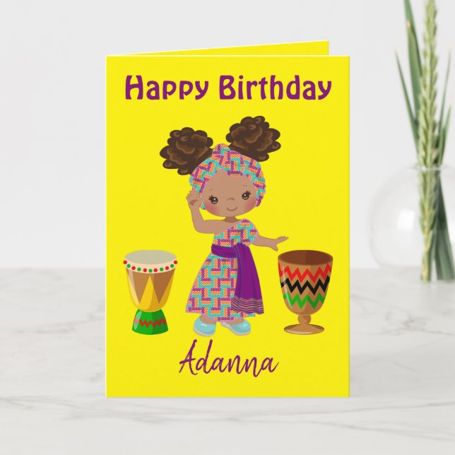 Birthday greetings African girl  Holiday Card (Front)