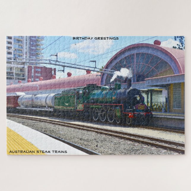 Birthday Greetings Australian Steam Trains Jigsaw Puzzle (Horizontal)