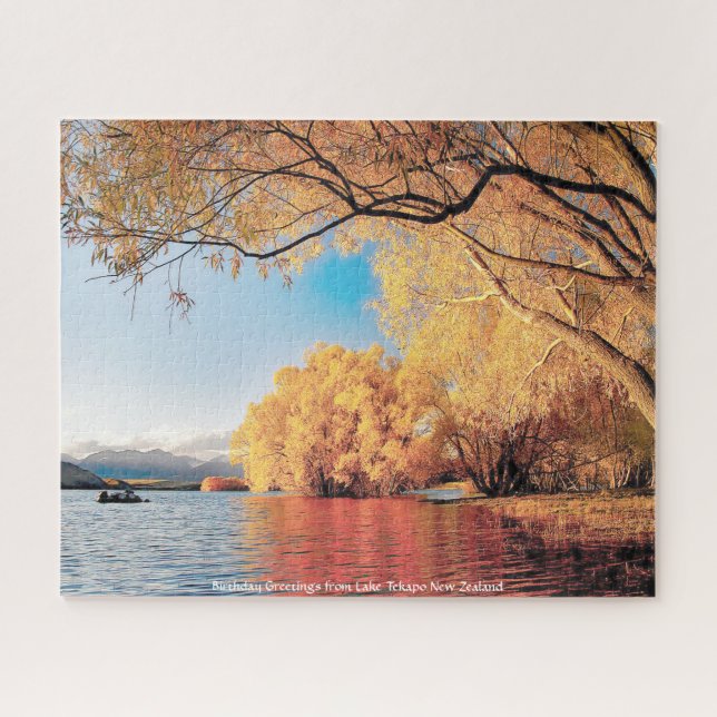 Birthday Greetings from Lake Tekapo New Zealand Jigsaw Puzzle (Horizontal)