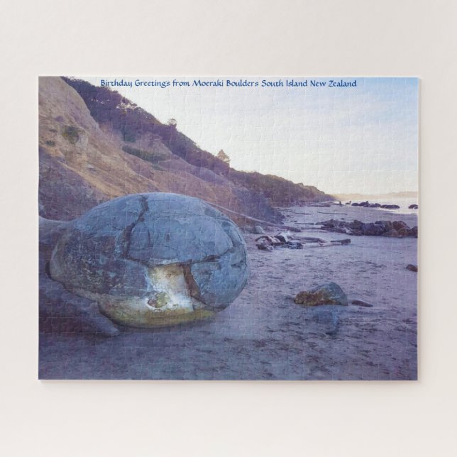 Birthday Greetings from Moeraki Boulders Jigsaw Puzzle (Horizontal)