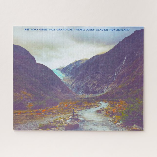 Birthday Greetings Grand Dad -Franz Josef Glacier- Jigsaw Puzzle (Horizontal)