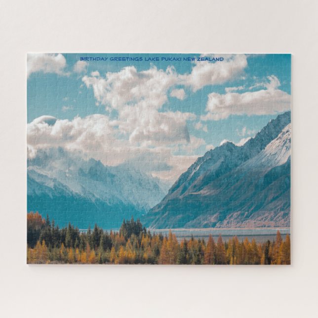 Birthday Greetings Lake Pukaki New Zealand Jigsaw Puzzle (Horizontal)