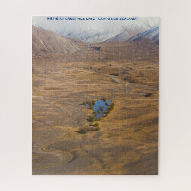 Birthday Greetings Lake Tekapo New Zealand Jigsaw Puzzle (Vertical)