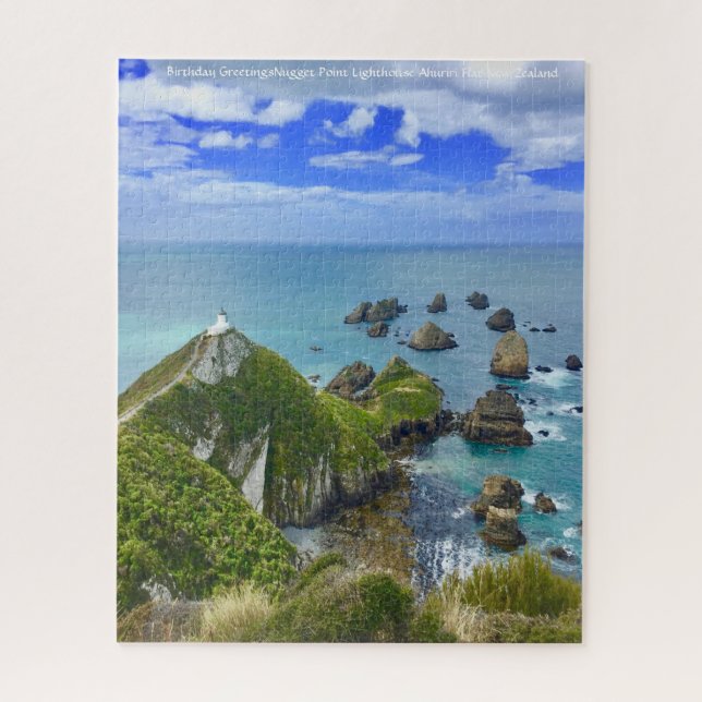 Birthday Greetings Nugget Point Lighthouse Jigsaw Puzzle (Vertical)