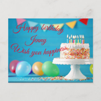 birthday greetings postcard