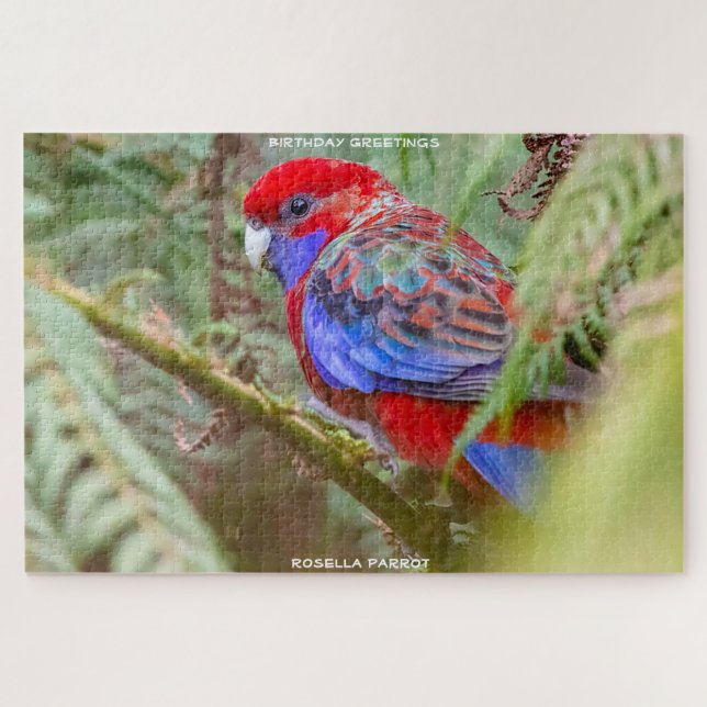 Birthday Greetings Rosella Parrot Jigsaw Puzzle (Horizontal)