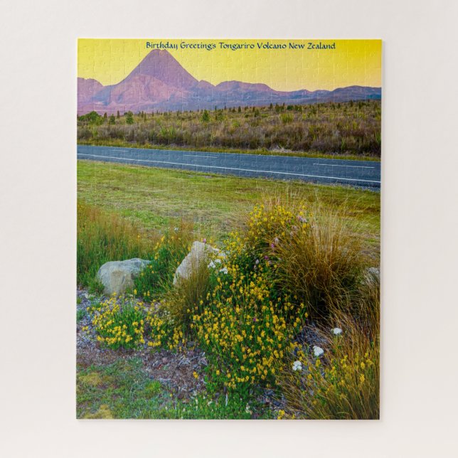 Birthday Greetings Tongariro Volcano New Zealand Jigsaw Puzzle (Vertical)