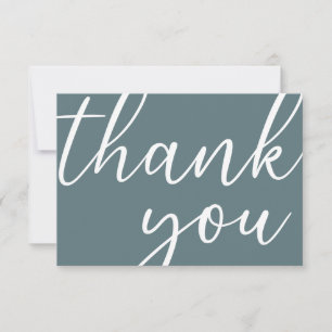 Birthday Grey Modern Script Thank You Card