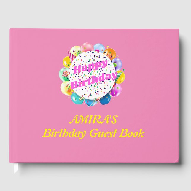 Birthday guests book(girl) guest book (Front)