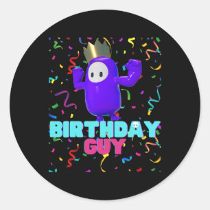 Birthday Guy Fun Popular Video Game Theme Birthday Classic Round Sticker