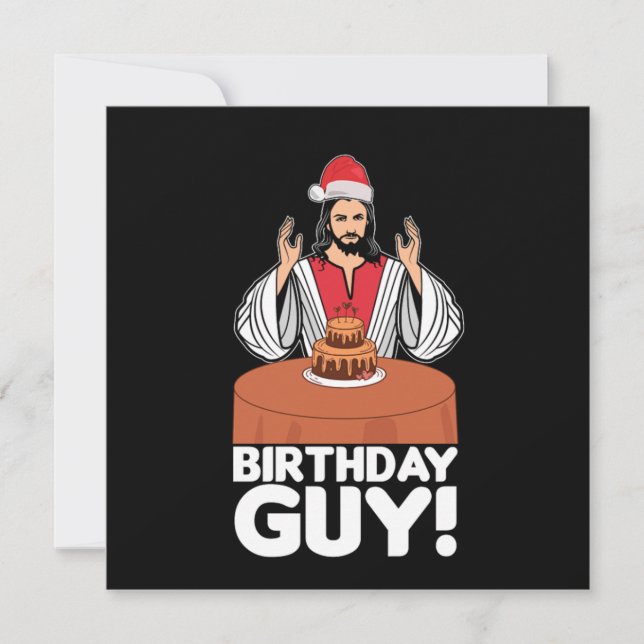 Birthday Guy Jesus Christus Christmas Xmas God Gif Invitation (Front)