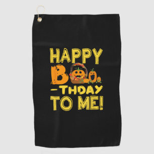 Birthday Halloween Happy Boo-thday to Me Pumpkin Golf Towel