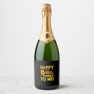 Birthday Halloween Happy Boo-thday to Me Pumpkin Sparkling Wine Label