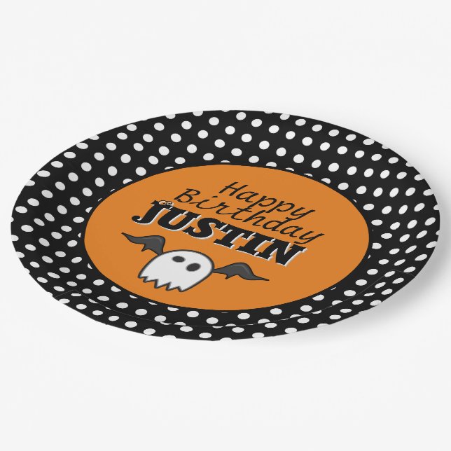 Birthday Halloween Paper Plates (Angled)
