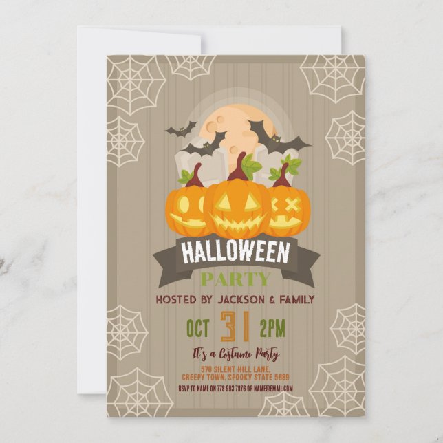 Birthday Halloween Party Pumpkin Party Invitation (Front)