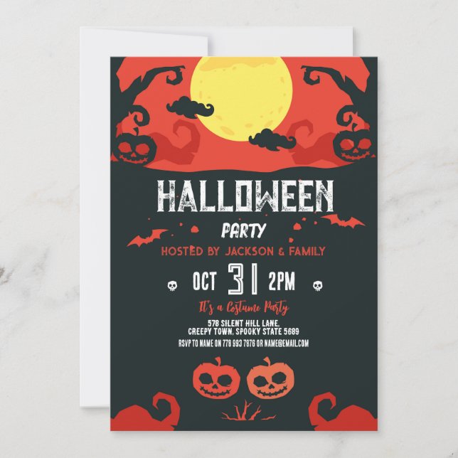 Birthday Halloween Pumpkin Party Invitation (Front)