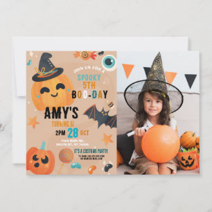 Birthday Halloween Pumpkin Photo Party Invitation