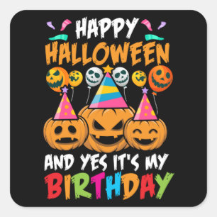Birthday Halloween Square Sticker