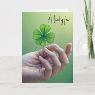 Birthday Hand Held Four-Leaf Clover Card