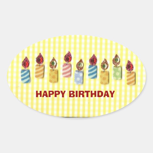 BIRTHDAY: Happy Birthday, Birthday Candle Sticker (Front)