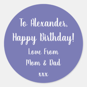 Birthday Happy Birthday Purple gift tag