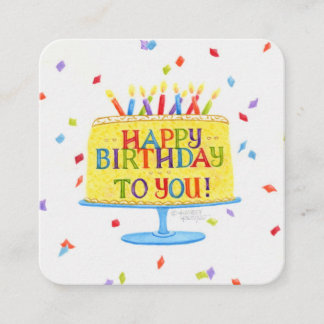Birthday Happy Birthday To You Cake Enclosure Card