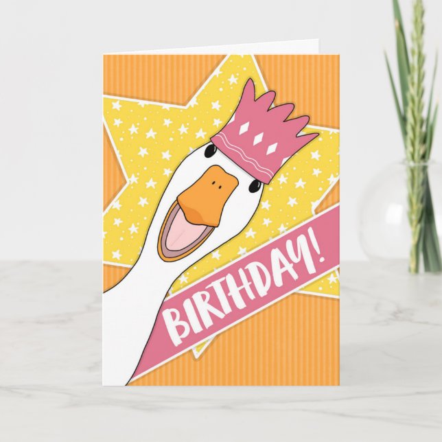 Birthday Happy Duck Holiday Card (Front)