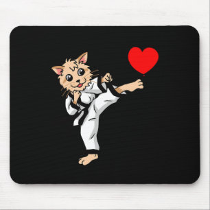 Birthday Heart Birthday Greetings Cat Karate Judo  Mouse Mat