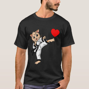 Birthday Heart Birthday Greetings Cat Karate Judo T-Shirt