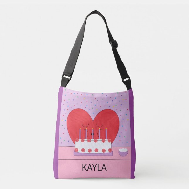 Birthday Heart  Crossbody Bag (Front)