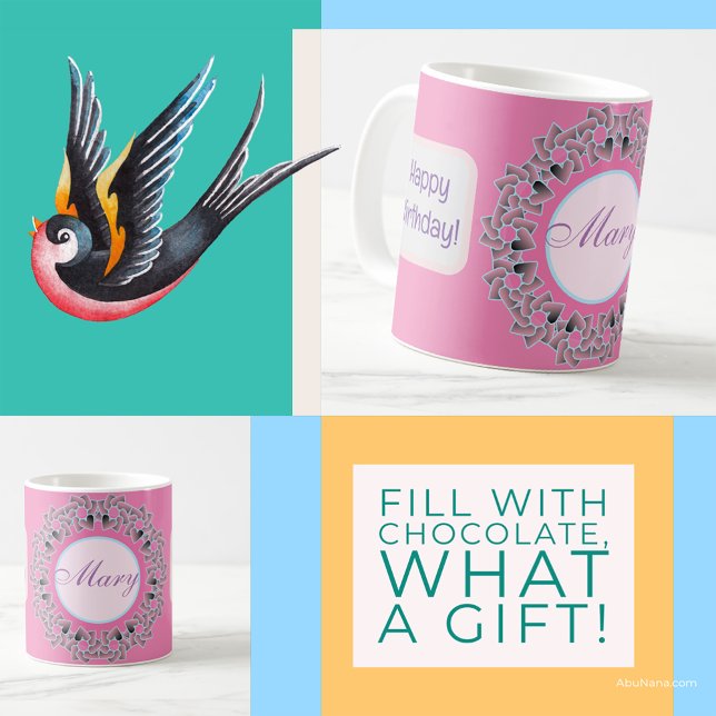 Birthday Hearts & Flowers Coffee Mug (Creator Uploaded)