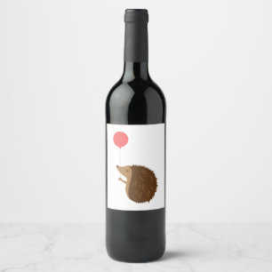 Birthday Hedgehog Wine Label