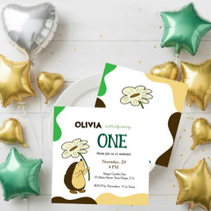 Birthday Hedgehog with chamomile Invitation