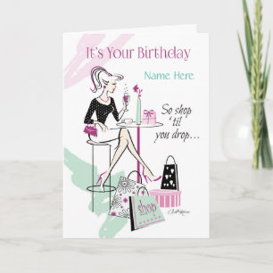 Birthday, Her, Shop 'til you Drop, Relax & Unwind Card