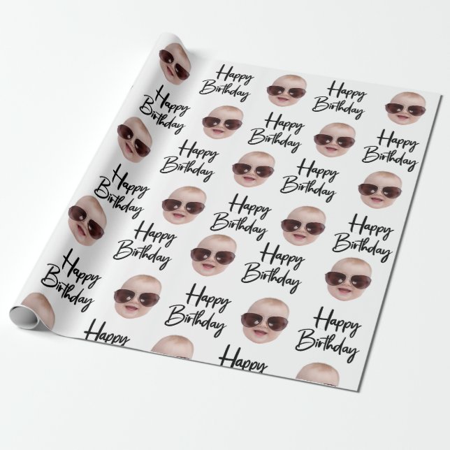 birthday him her Funny Christmas Customised gift Wrapping Paper (Unrolled)