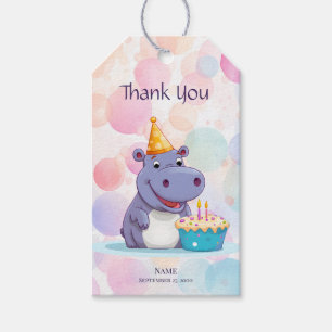 Birthday Hippo Gift Tag