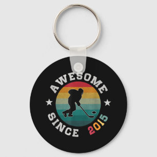 Birthday Hockey Lover Gift 10 Years Old Awesome Si Key Ring