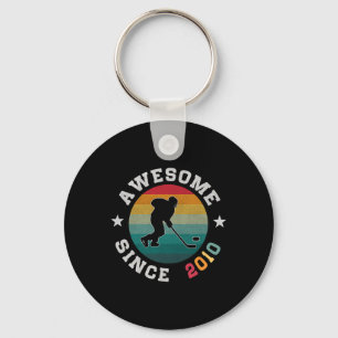 Birthday Hockey Lover Gift 15 Years Old Awesome Si Key Ring