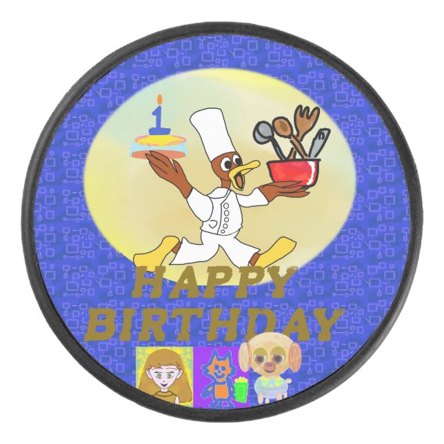 Birthday  hockey puck (Front)