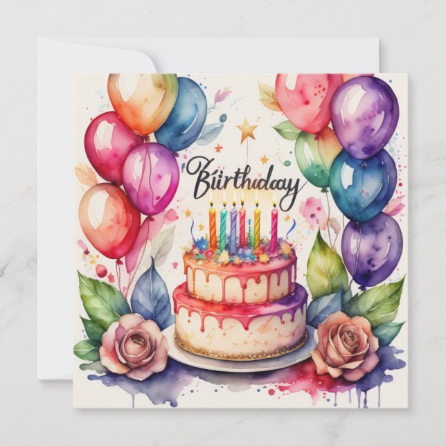 Birthday  holiday card (Front)