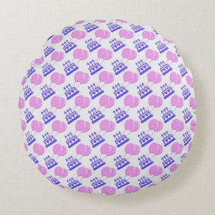 Birthday holiday party pattern. round cushion
