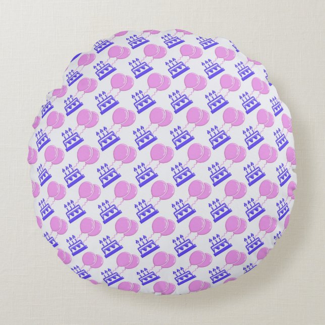 Birthday holiday party pattern. round cushion (Front)