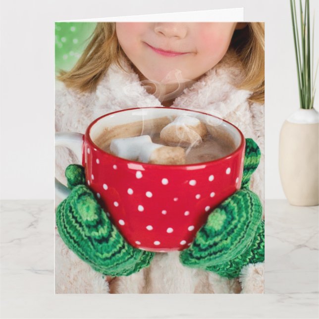 BIRTHDAY HOT CHOCOLATE WINTER LITTLE GIRL CARDS (Front)